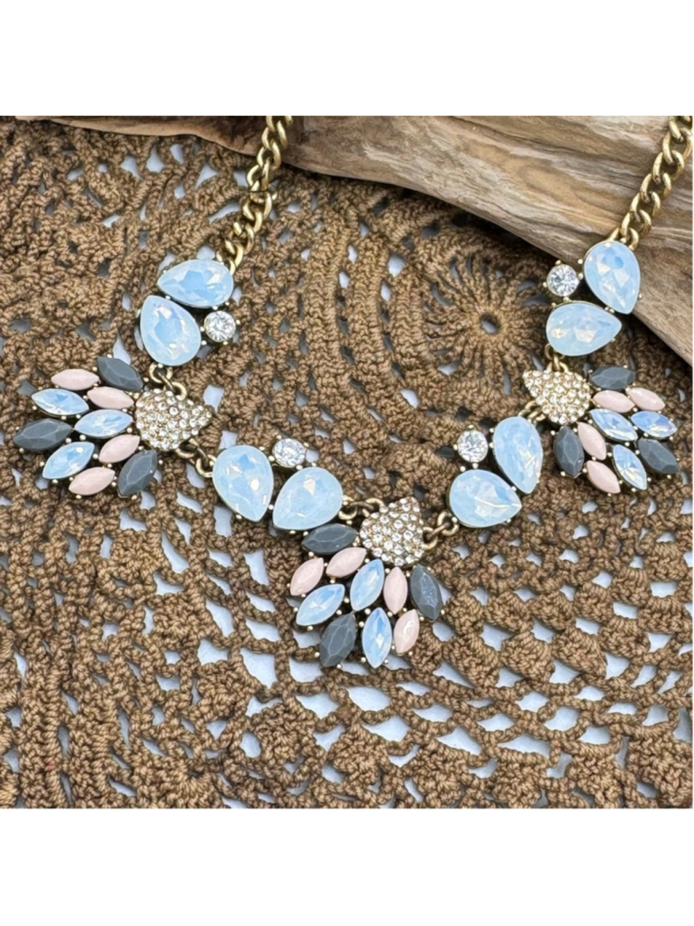 J. Crew Statement Necklace. Charming Pastel Colors 16”, 3”